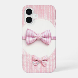 Pink Plaid - Cute Bow Tie Phone Case iPhone 16 Hülle