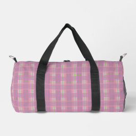 Pink Plaid Duffle Bag, Small Bag