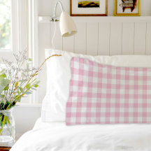 Pink Plaid Pattern Pair Of Pillowcases