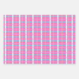 Pink Plaid Pop Geschenkpapier Set