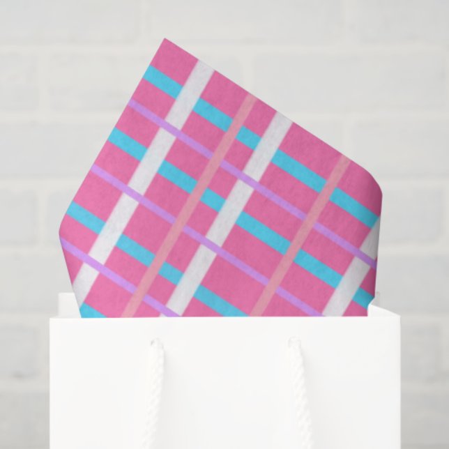 Pink Plaid Pop Seidenpapier (Geschenktüte)