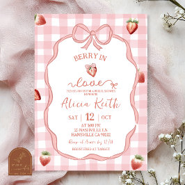 Pink Plaid Strawberry Coquette Berry in love Einladung