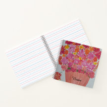 Pink Planter floral designtes Notebook