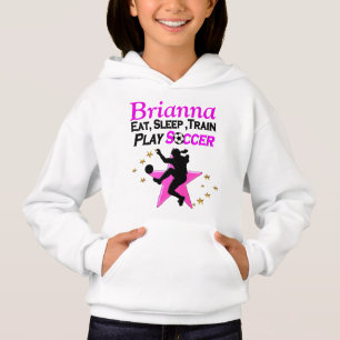 PINK PLAY SOCCER PERSONALISIERT HOODIE