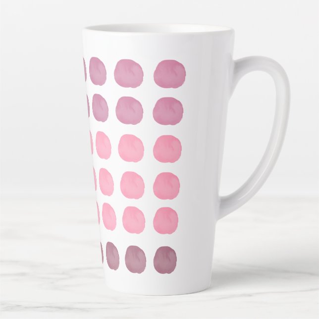 Pink Plum Watercolor Niedlich Happy Polka Dots Art Milchtasse (Rechts)