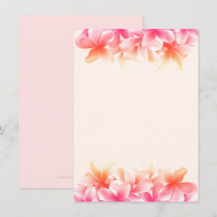 Pink Plumeria Blume Blank Notizbuch Einladung
