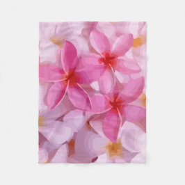 Pink Plumeria Blume Pattern Fleecedecke