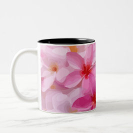 Pink Plumeria Blume Pattern Zweifarbige Tasse