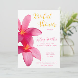 Pink Plumeria Blume, tropisch, floral, Bridal in Einladung