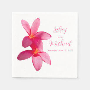 Pink Plumeria Blume, tropische Hochzeiten, Hochzei Serviette