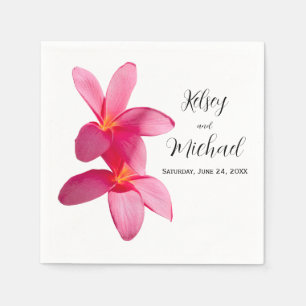 Pink Plumeria Blume, tropische Hochzeiten, Hochzei Serviette