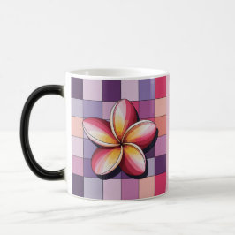 Pink Plumeria Flower Morphing Mug Verwandlungstasse