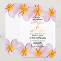 Pink Plumeria Frangipani Hochzeitseinladungen