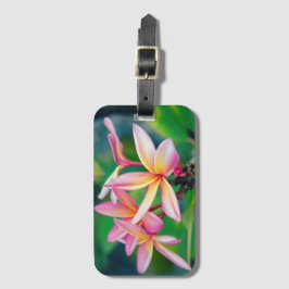 Pink Plumeria Luggage Tag Gepäckanhänger