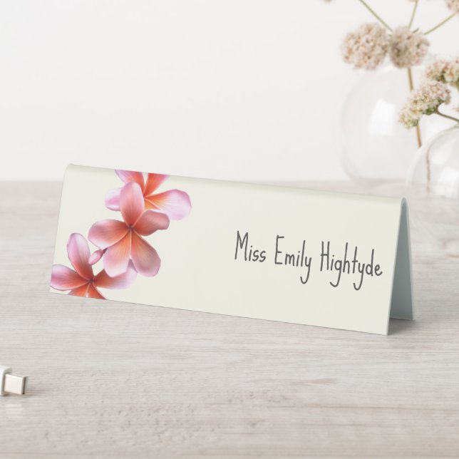 Pink Plumeria Name Template Platz Tischaufsteller (In Situ (Tisch))
