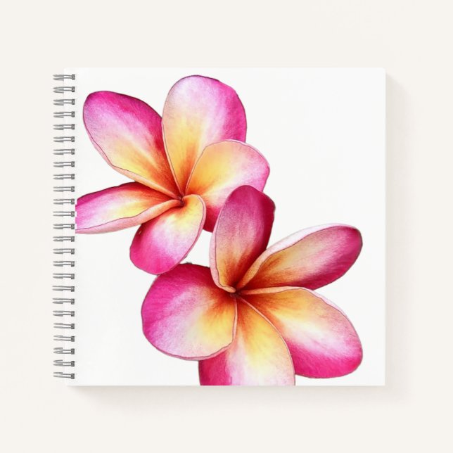 Pink Plumeria Spiral Notebook Notizbuch (Vorderseite)