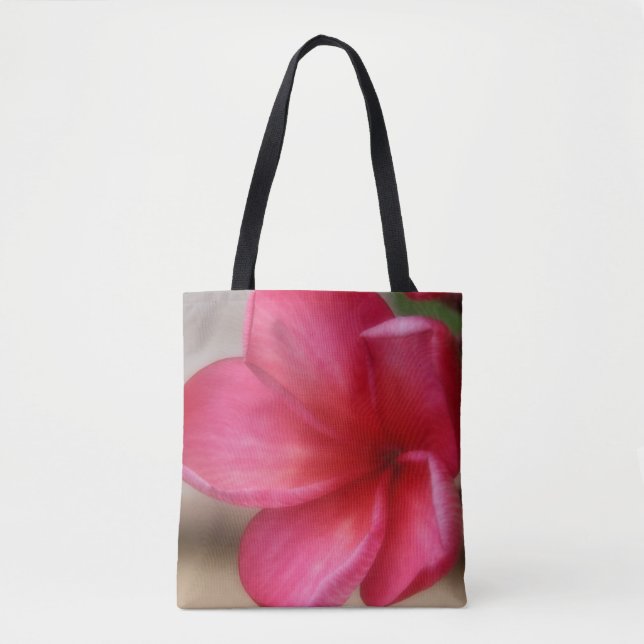 Pink Plumeria Tote Bag Tasche (Vorderseite)