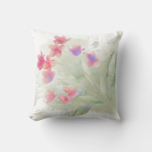 Pink Plumeria Watercolor Kissen