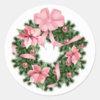 Pink Poinsetta Wreath