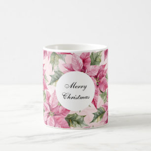 Pink Poinsettia Blume Weihnachten Kaffeetasse