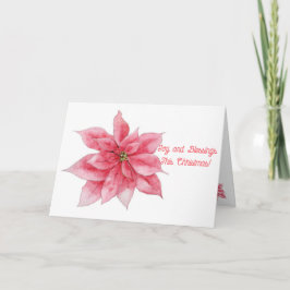 Pink Poinsettia Christmas Dankeskarte