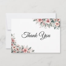 Pink Poinsettia Dankeschön Karte