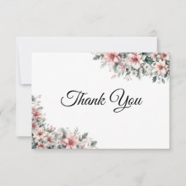 Pink Poinsettia Dankeschön Karte
