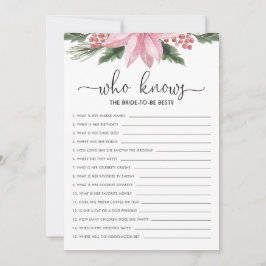 Pink Poinsettia, der das Brautparty von Bride kenn Einladung