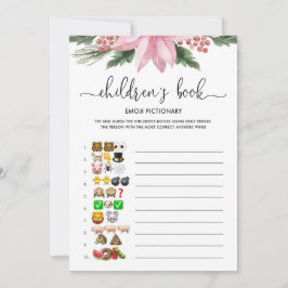 Pink Poinsettia Emoji Pictionary Baby Showspiel Einladung