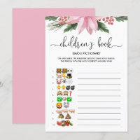 Pink Poinsettia Emoji Pictionary Baby Showspiel