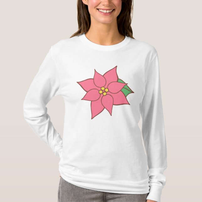 Pink Poinsettia T Shirt  (Vorderseite)