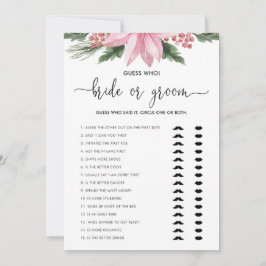 Pink Poinsettia Winter Bridge oder Groom Duwer Gam Einladung