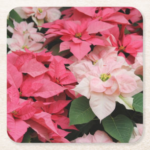 Pink Poinsettias Bouquet  Rechteckiger Pappuntersetzer