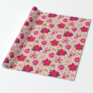 Pink Poinsettias Geschenkpapier