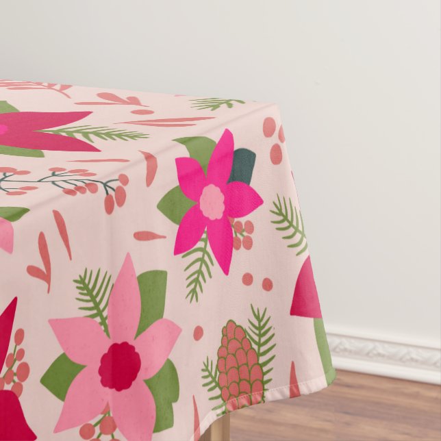 Pink Poinsettias Tischdecke (Beispiel)