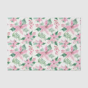 Pink Poinsettias Vintage Weihnachten Seidenpapier