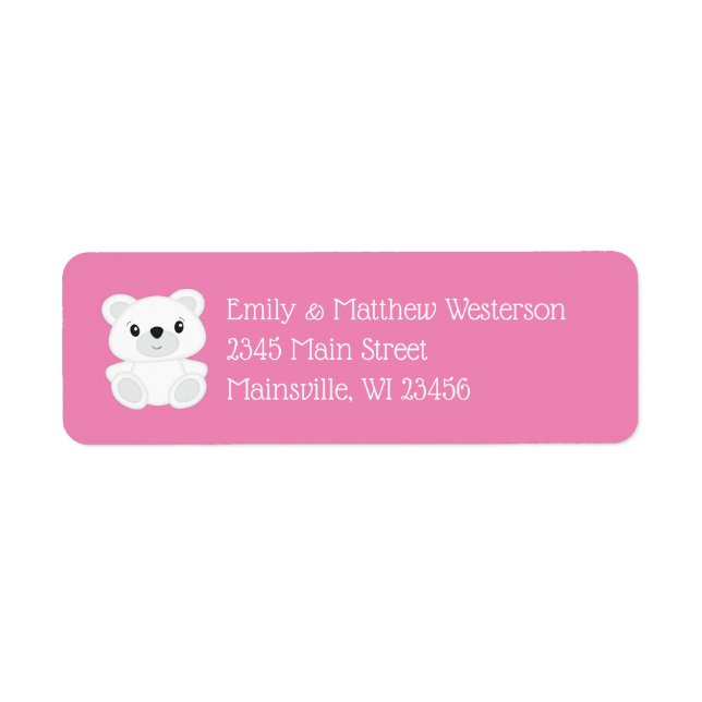 Pink Polar Bear Baby Dusche (Vorne)