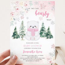 Pink Polar Bear Baby Dusche