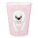 Pink Polar Bear Paper Cup Pappbecher (Vorderseite)