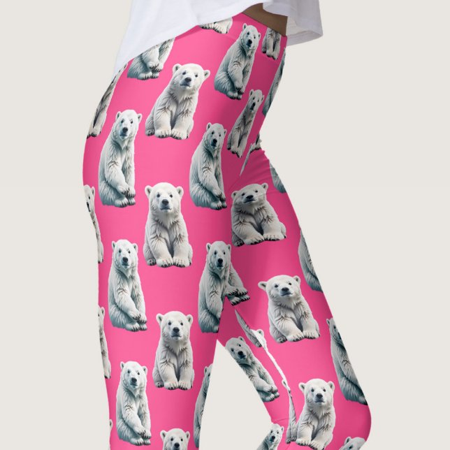 Pink Polar Bear Pattern Design  Leggings (Von Creator hochgeladen)