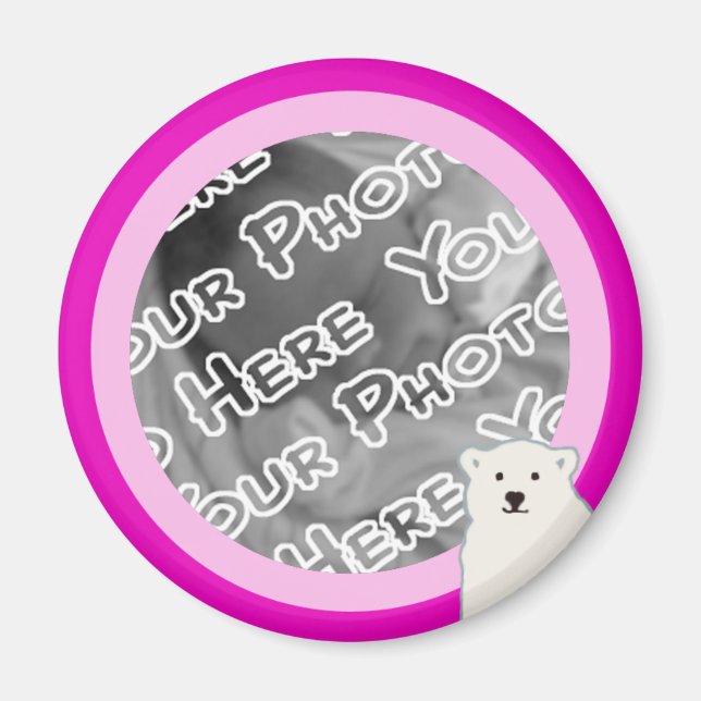 Pink Polar Bears Round Magnet (Vorne)