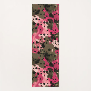 Pink Polcamo Polka Dot und Camouflage Hybrid Yogamatte
