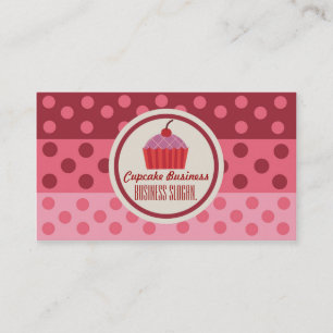 Pink polika dot cupcake Visitenkarten Visitenkarte