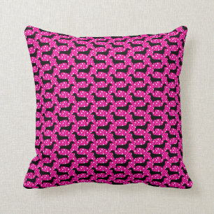 Pink-Polka-Dackel Kissen