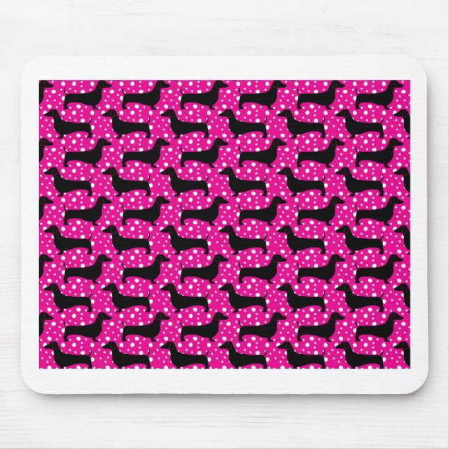 Pink-Polka-Dackeln Mousepad (Vorne)