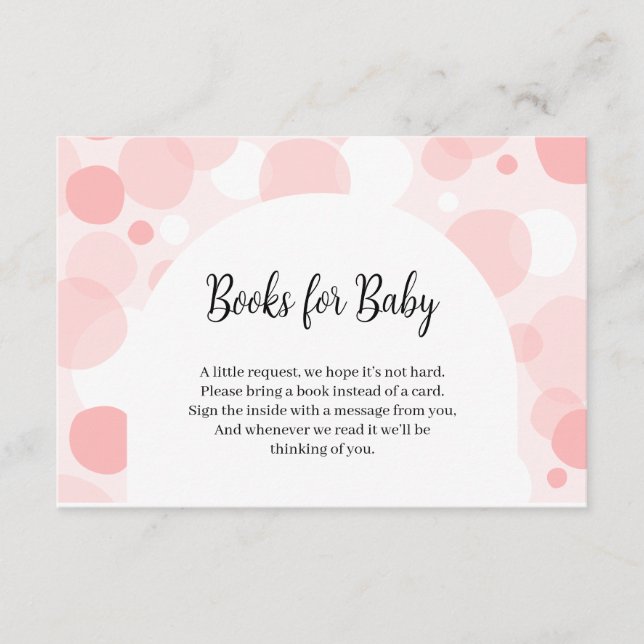 Pink Polka Dock arch Baby Shower Books for Baby Begleitkarte (Vorderseite)