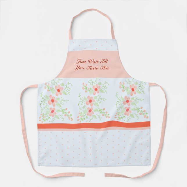 Pink Polka Dock und florale Schürze (Vorderseite)