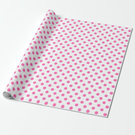 Pink Polka Dot auf weißem Mittelraum Geschenkpapier