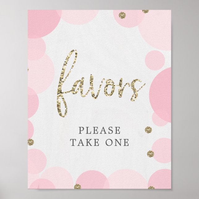Pink Polka Dot Baby Duwer Favorit Schild (Vorne)