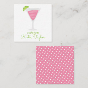 Pink Polka Dot Cocktail Geschenkgutschein Mitteilungskarte